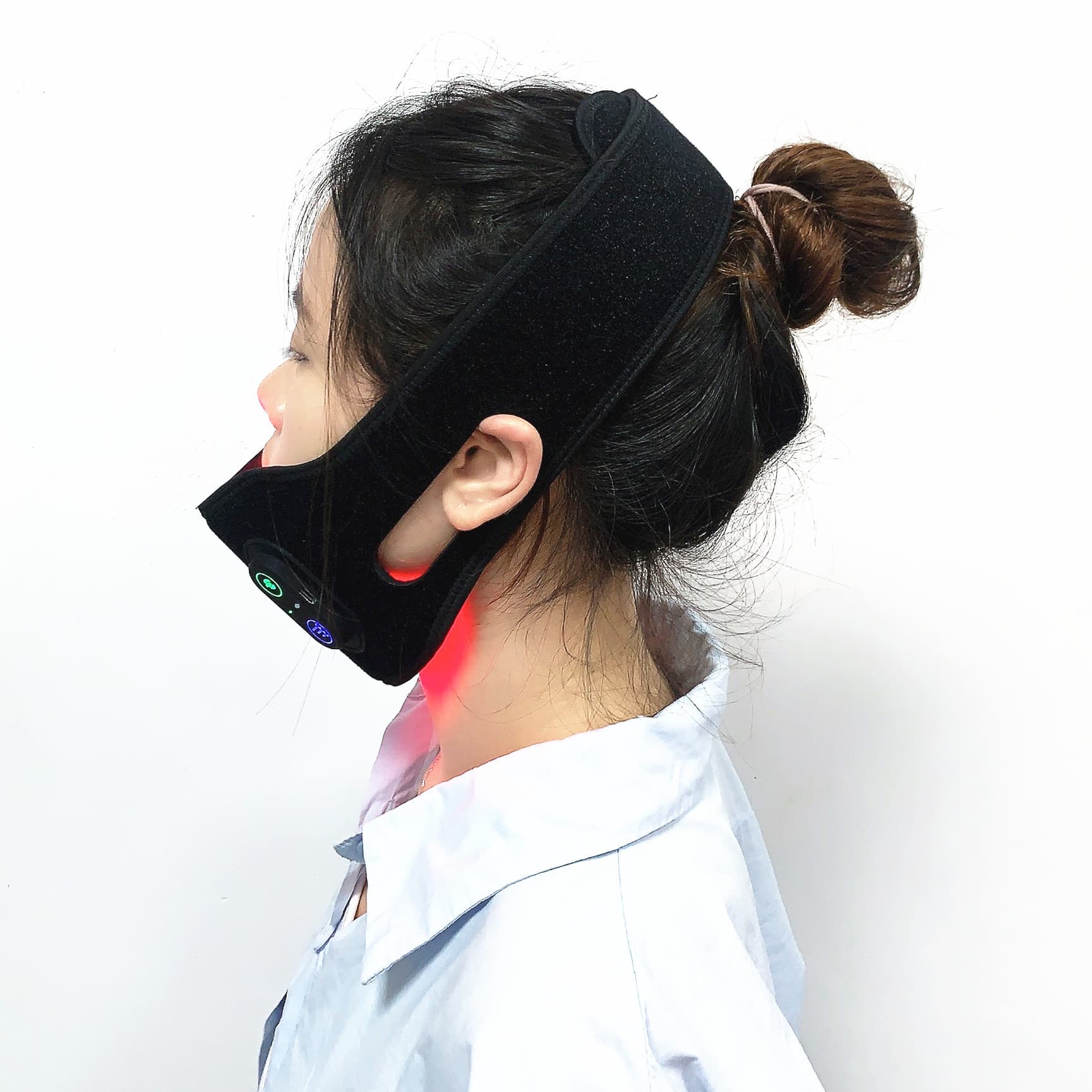 Cross-border Infrared Therapy Face Mask Facial Care LED Therapy Light Chin Strap Electric Heating Thermal Therapy Portable