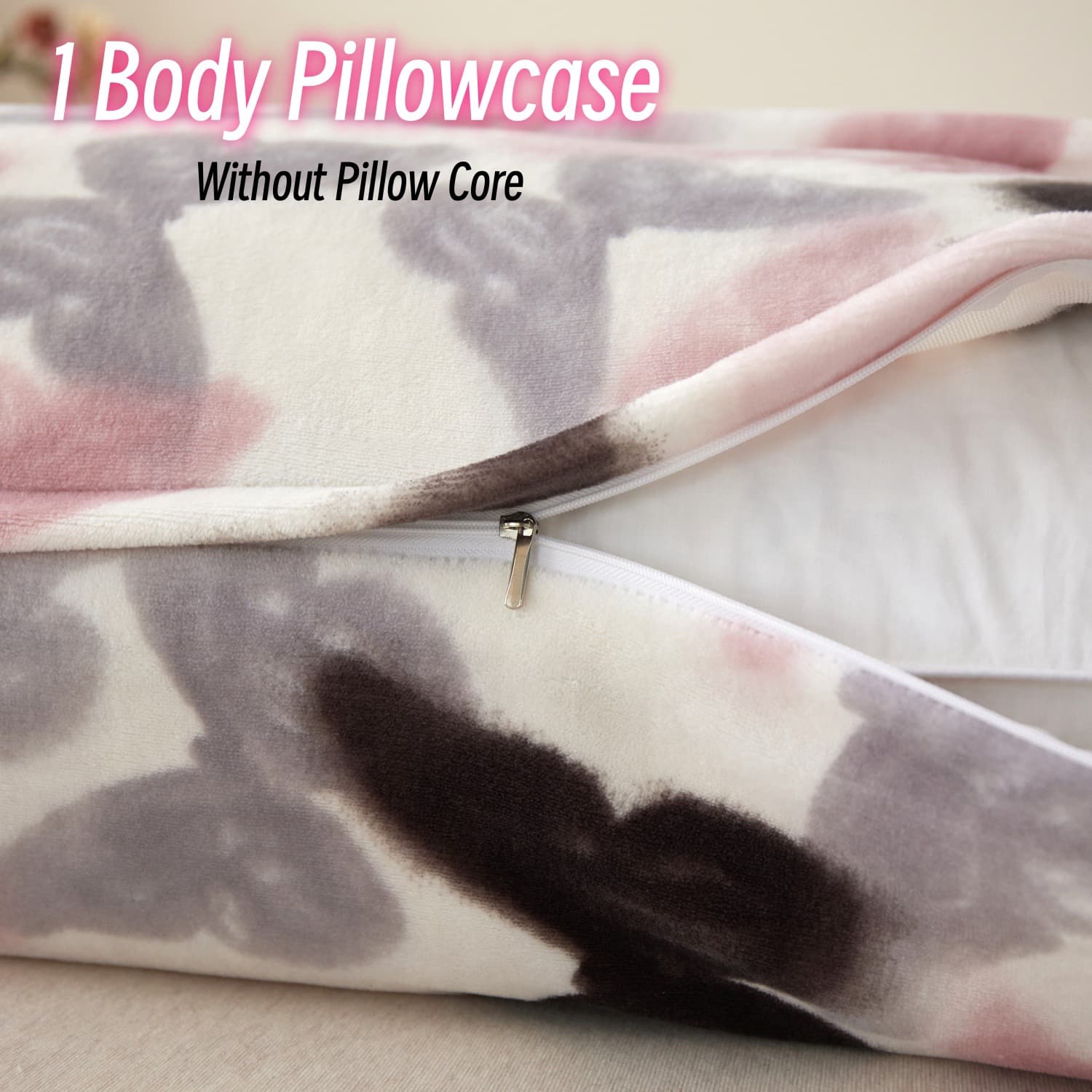 Velvet Butterfly Long Pillowcase Soft Warm Double Pillow Cover Couple Body Pillow