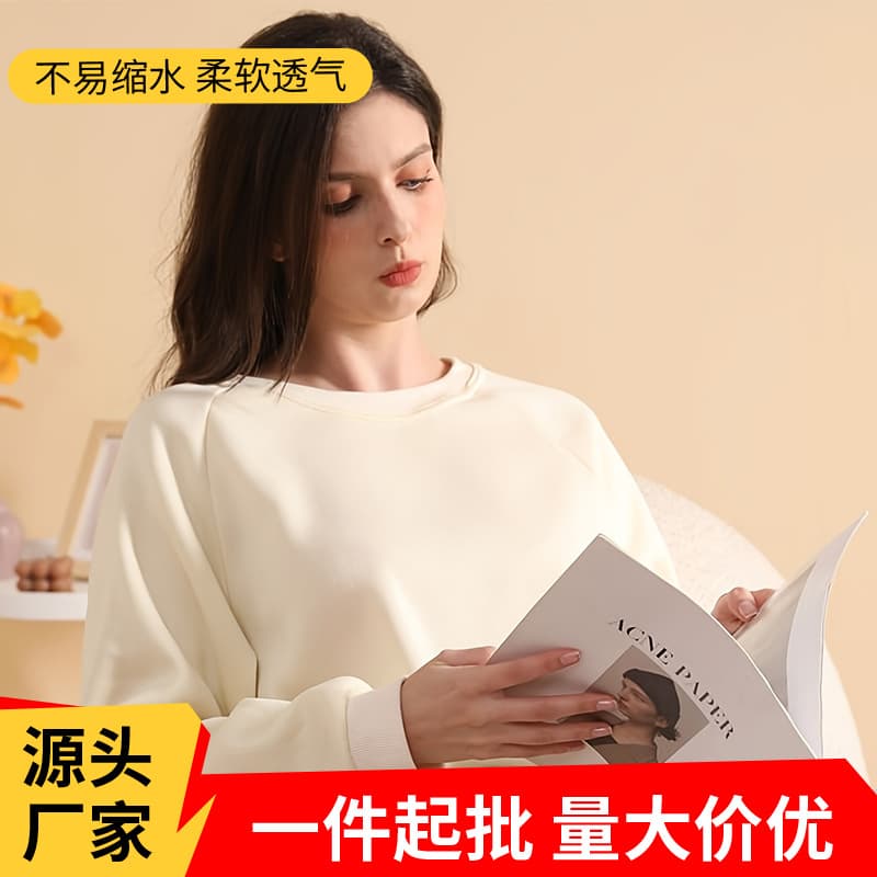 Amazon cross-border European and American foreign trade autumn and winter new round neck thickened sweatshirt solid color trendy brand large size sweatshirt