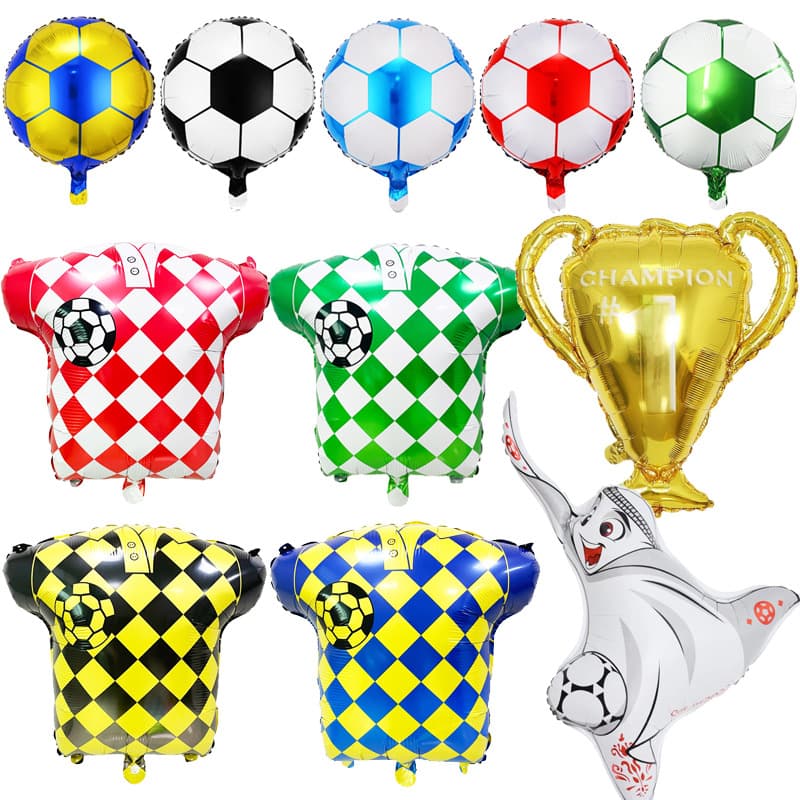 World Cup Balloon Aluminum Film Football Jersey Shape Balloon Bar European Cup Football Night Decoration