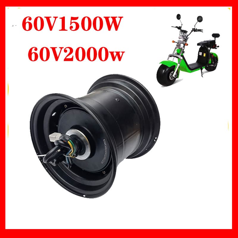 Wide tire motor for Harley electric scooter, 225/55-8 tire, brushless motor 60V 2000W 1500W wheel