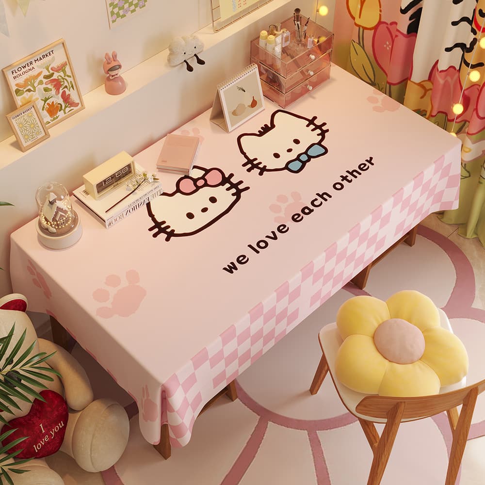 Dopamine Ball Tablecloth Dorm Desk Tablecloth Rectangular Dining Table Cloth Home Living Room Coffee Table Cute Tablecloth