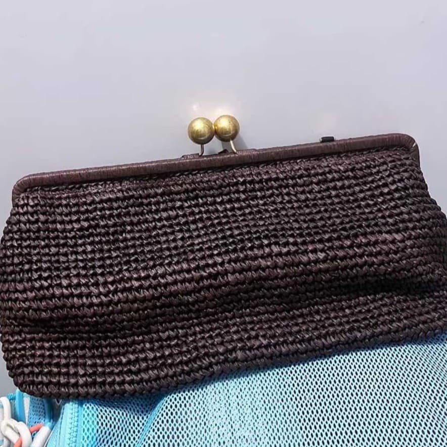 ZA coffee color straw envelope bag 2026 new clip clutch bag hand-woven single shoulder crossbody bag beach bag