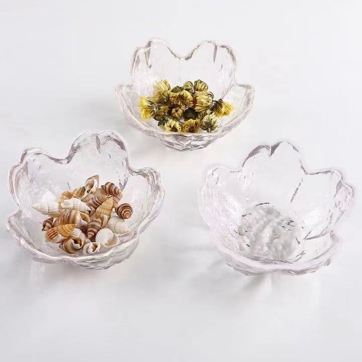Modern Minimalist Japanese Style Sakura Pink Glass Dish Seasoning Sauce Bowl Dining Utensils Set Home Use Color Material