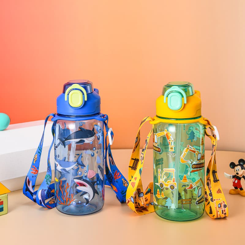 New Children's Water Bottle, Direct Drink Cup, Primary School Student Summer Outdoor Plastic Cup, Portable Baby Kindergarten Handheld Cup