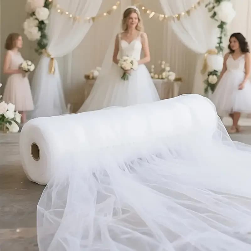 Cross-Border Gauze Curtain Outdoor Wedding Party Scene Decoration Background Wedding Arch Chair Mesh