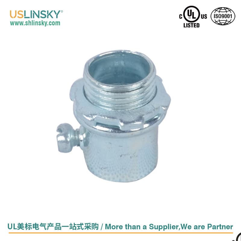 USLINSKY American Standard Metal Pipe Connector UL Certified Galvanized Conduit Locknut Box Connector EC131