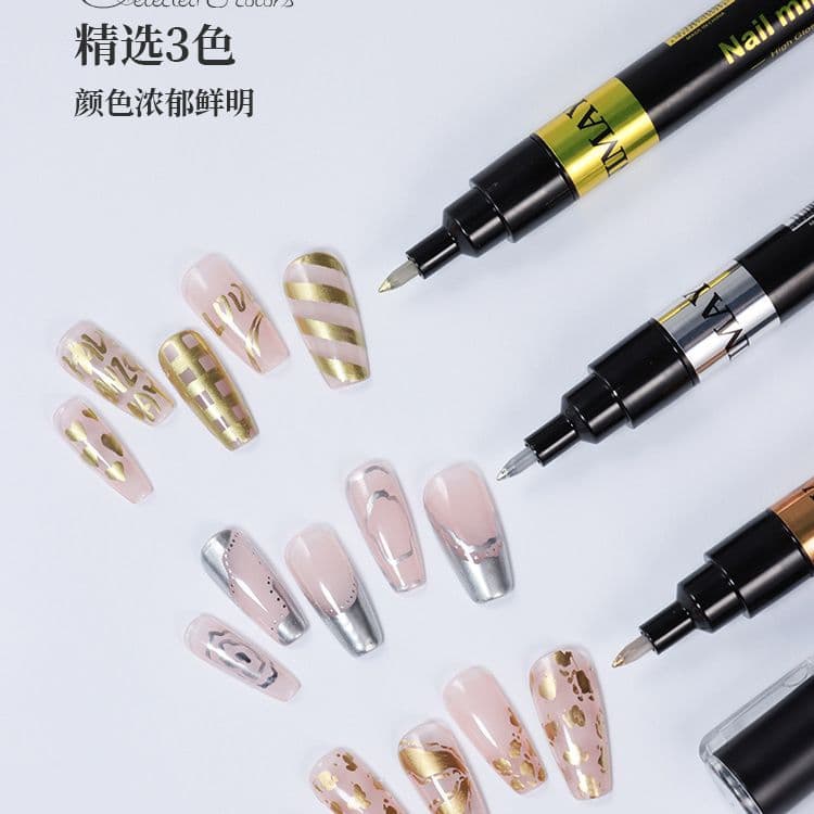 Pen-style Mirror Metallic Nail Gel, New Cross-border Product VINIMAY Metallic Nail Gel Nail Art Pen