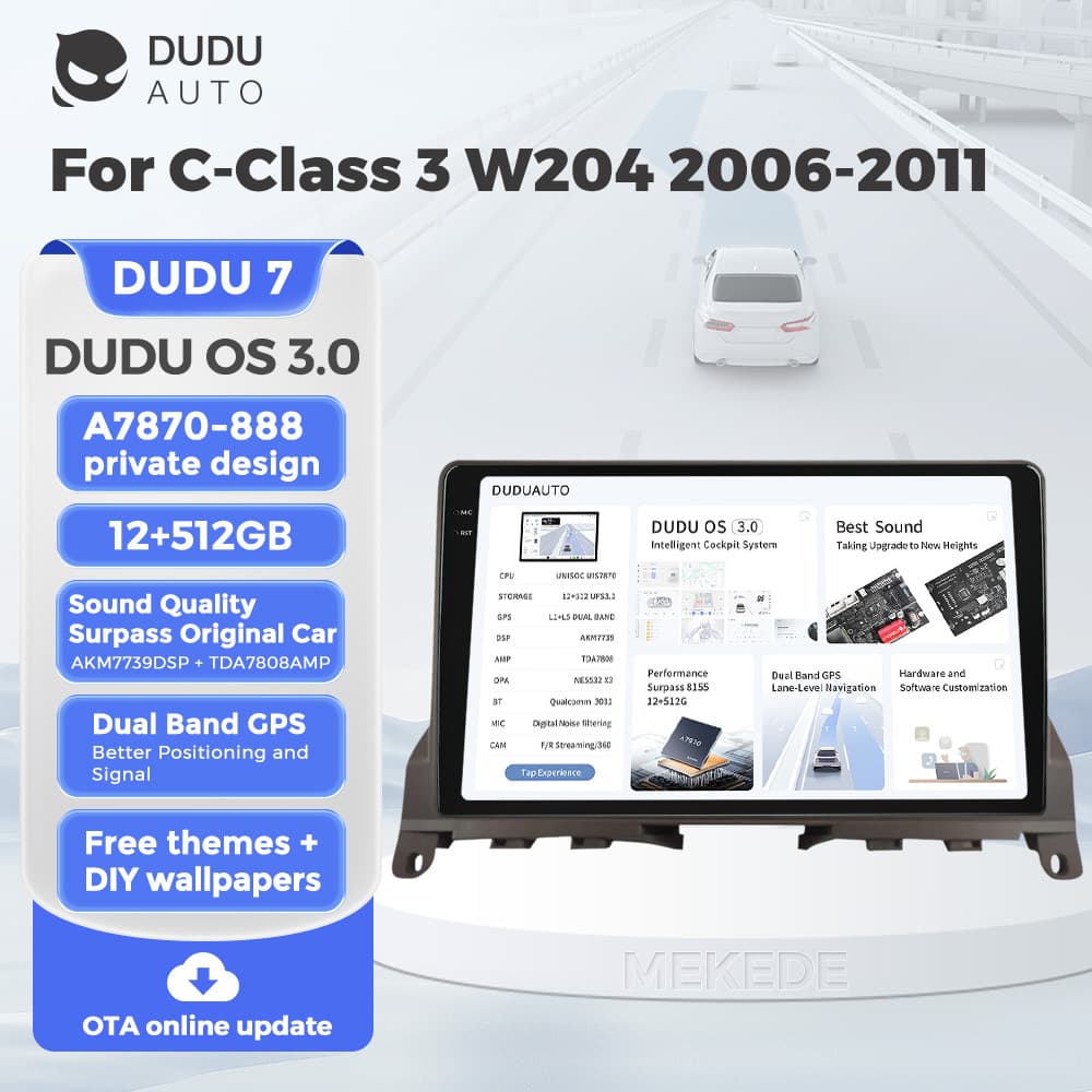 For Mercedes-Benz C-Class W204 2006-2011 DUDUAUTO Android Smart Central Control Navigation Screen