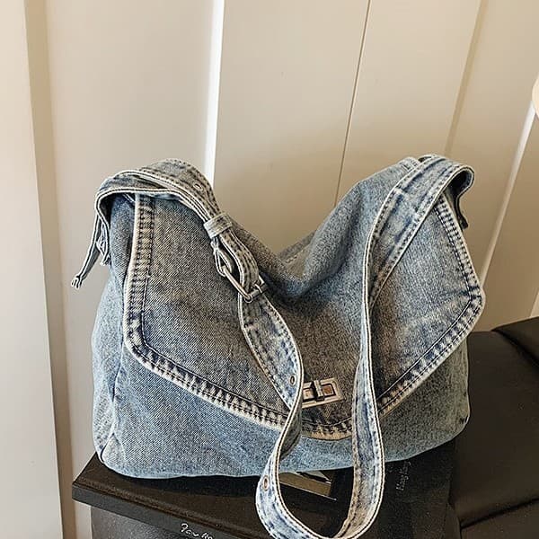 Cross-border Denim Bag for Women 2025 Versatile Casual Shoulder Bag Large Capacity Tote Bag Fashion Crossbody Bag