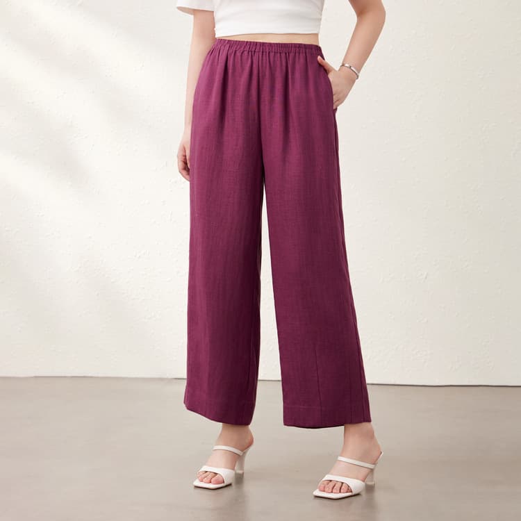 [Old Money Narrative] Lyocell Linen Lazy Nine-Point Casual Pants Slim and Lixiu Plus Size Women's Clothes Fat mm Summer New Style