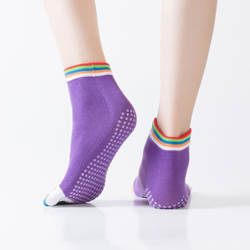 In Stock Direct from Factory Yoga Socks Five-Toe Separator Non-Slip Grip Socks for Gym Indoor Floor Sports