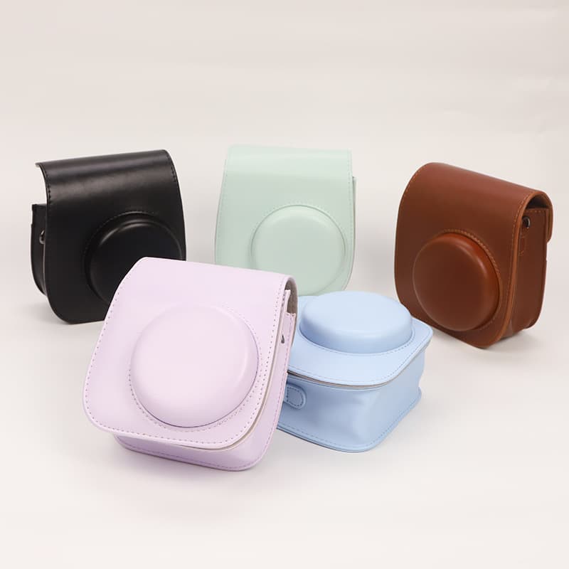 Compatible with Fuji mini12 11 Solid Color Instax Camera Case Protective PU Photography Bag Camera Sleeve Storage Pouch