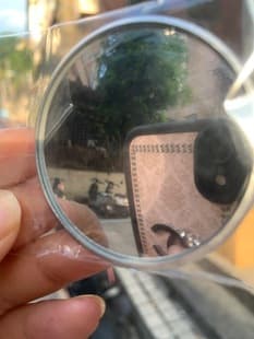Travel Photo Small Round Mirror Handheld Photo Check-in Tool HD Convex Mirror Outdoor Wide-angle Shooting Prop Car Mirror