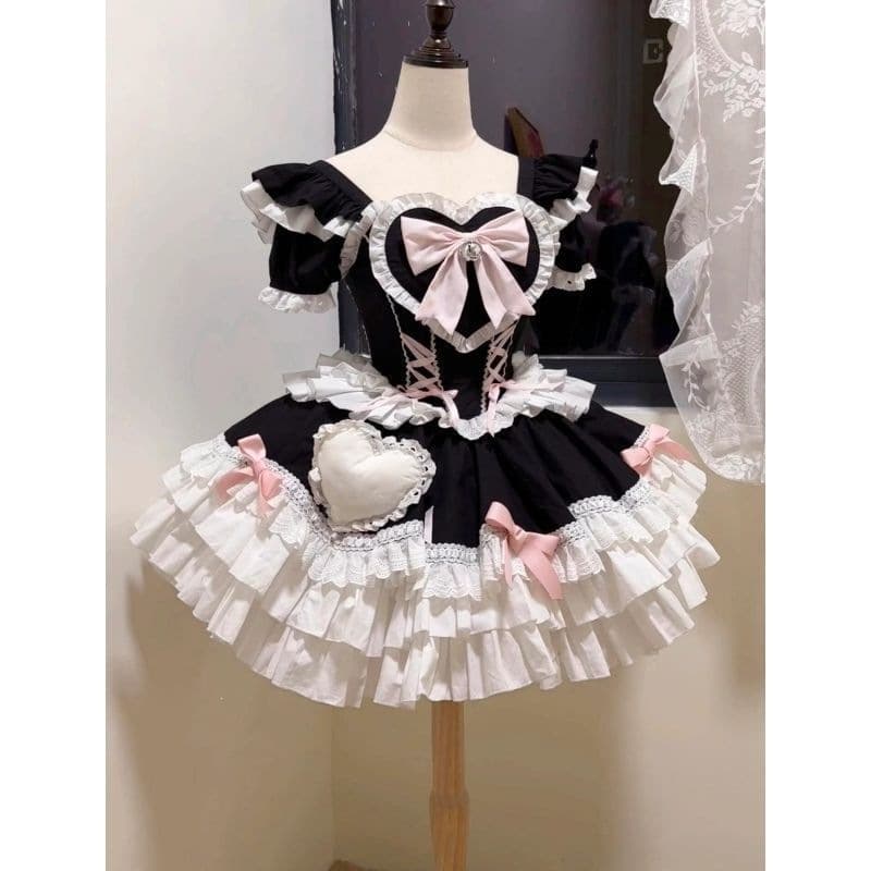 Cute Japanese short-sleeved Lolita Lolita soft girl atmosphere sweet girl wears dress Lolita tutu skirt