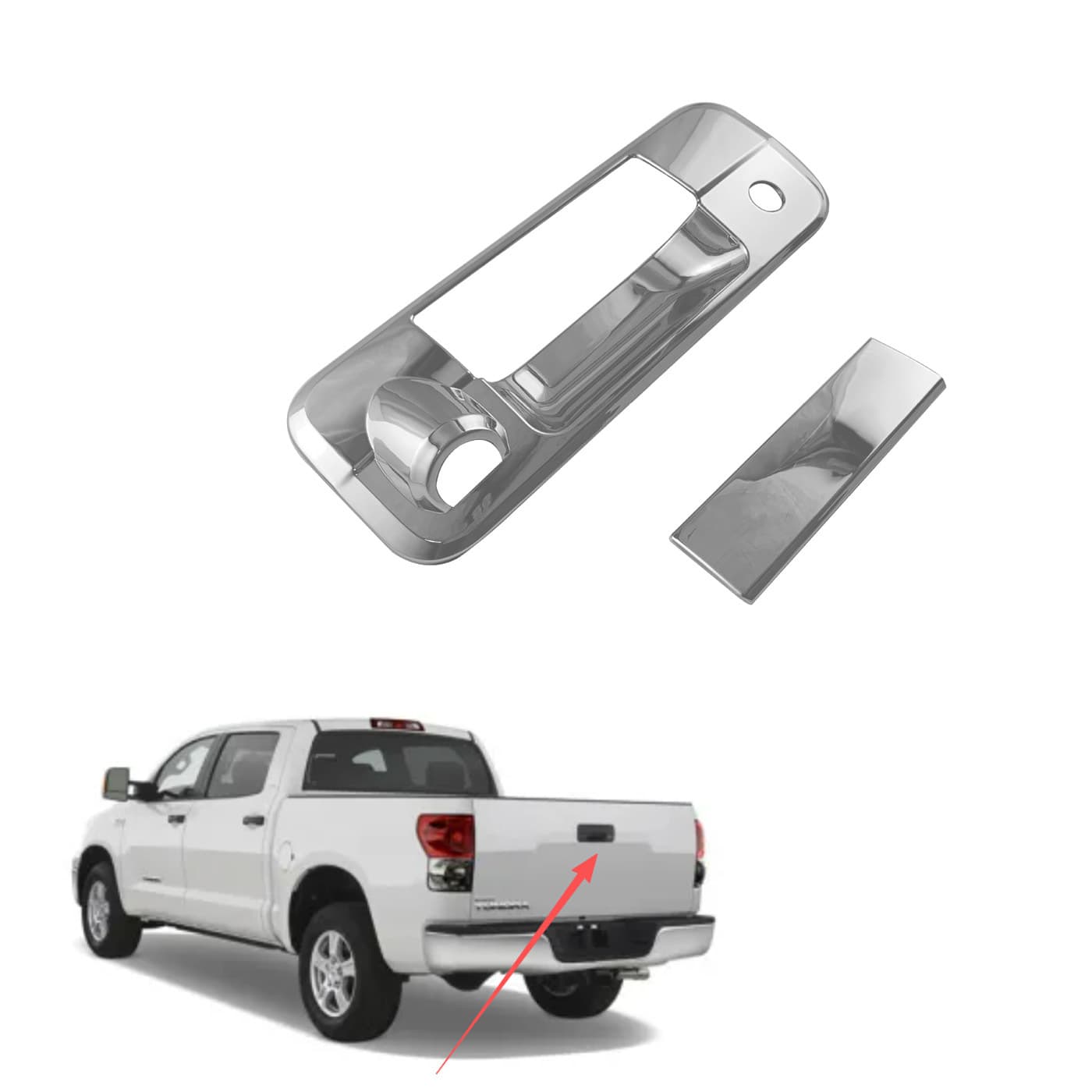 Suitable for Toyota Tundra07-19 electroplated decorative parts rear door bowl handle anti-slip special off-road