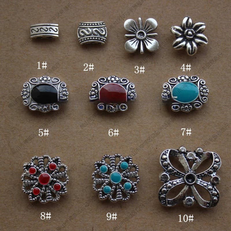 DIY jewelry accessories Tibetan silver double-hole S-shaped hand row accessories 3-hole spacer beads dripping oil double-layer bracelet material PJ014