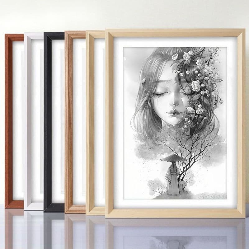 Wooden Picture Frame Wall Mount A34 Frame Outer Frame 4K 8 Mounting Sketch Poster Photo Children Puzzle Empty Frame