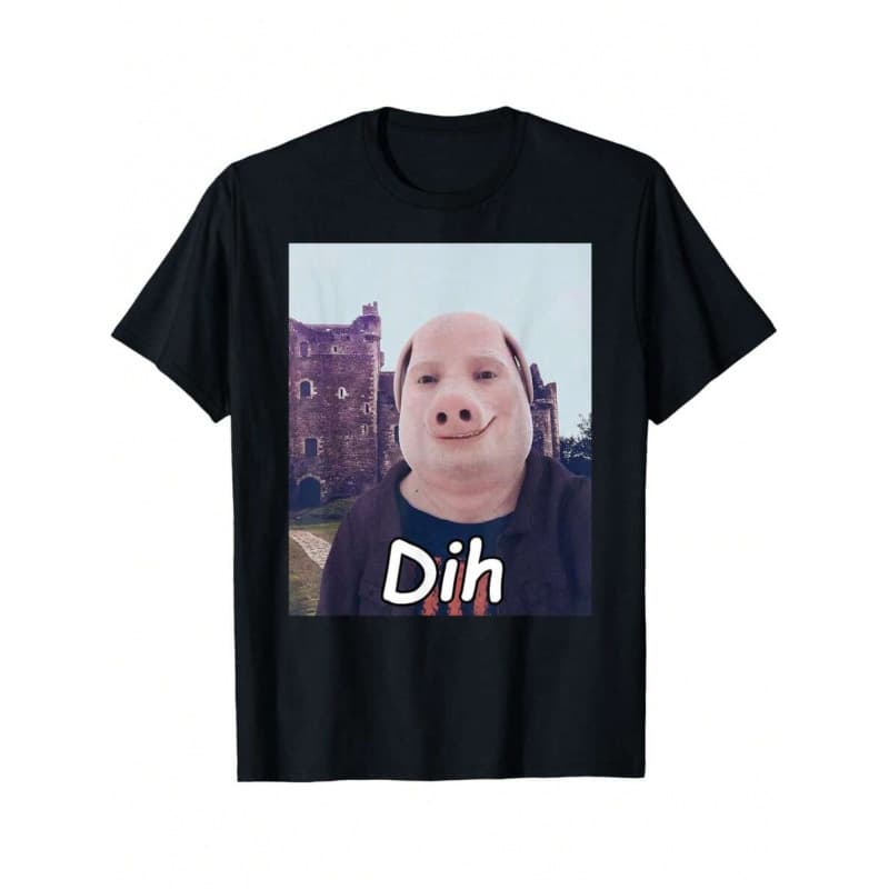 Pure Cotton European Size Funny Brainrot Gen Z Humor Cat Meme Dihh Cat Meme Cross-Border