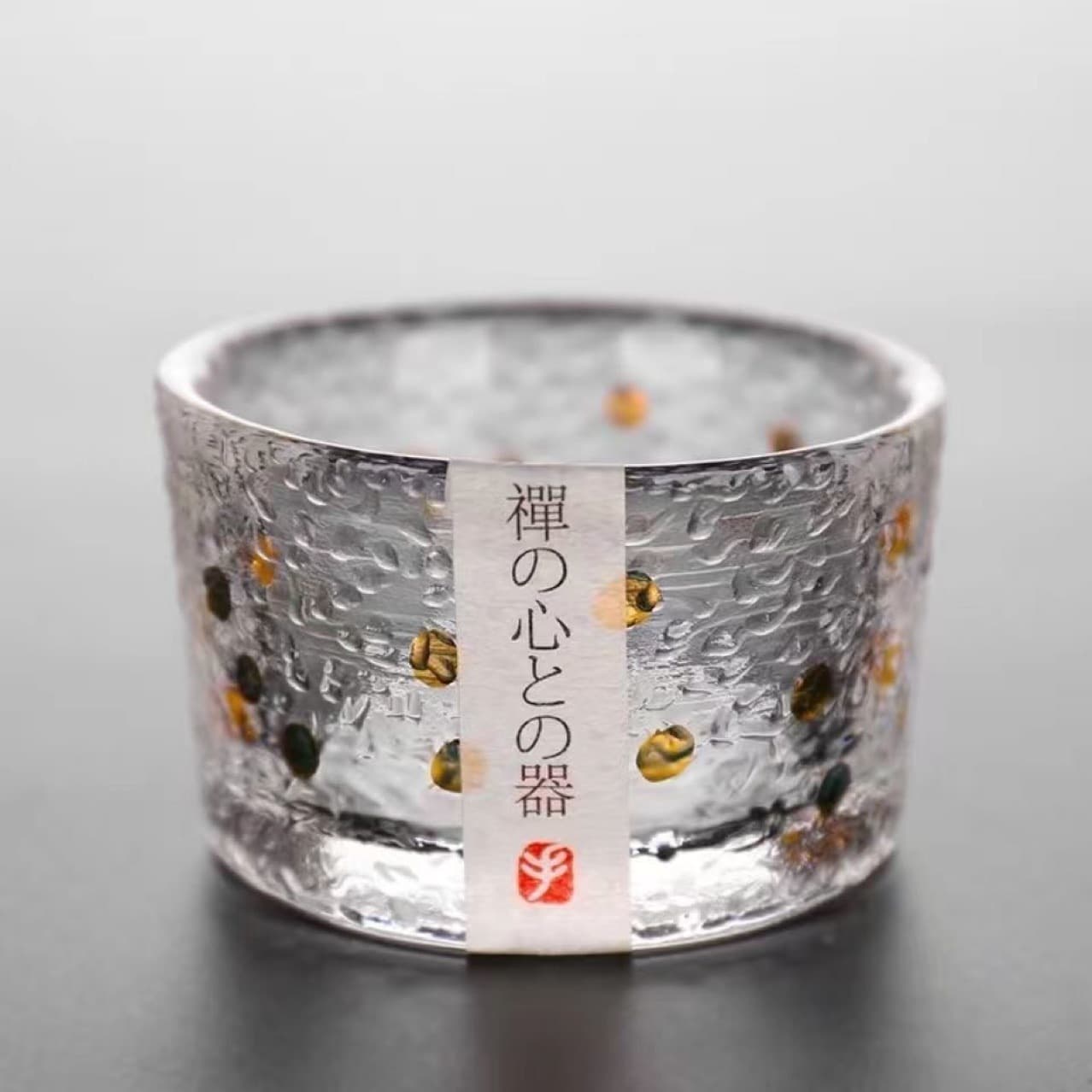 Japanese-style gold-painted hammered glass cup, ins-style small cup, Kung Fu tea cup, gold rim sake cup, master tea bowl, tea set
