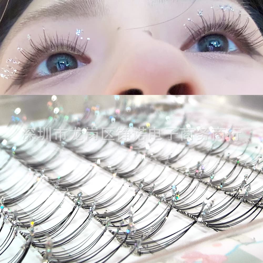 No-Glue Rhinestone Little Fox Lashes Atmosphere Eye Fox Eye Starlight Natural Cool Feeling Lashes
