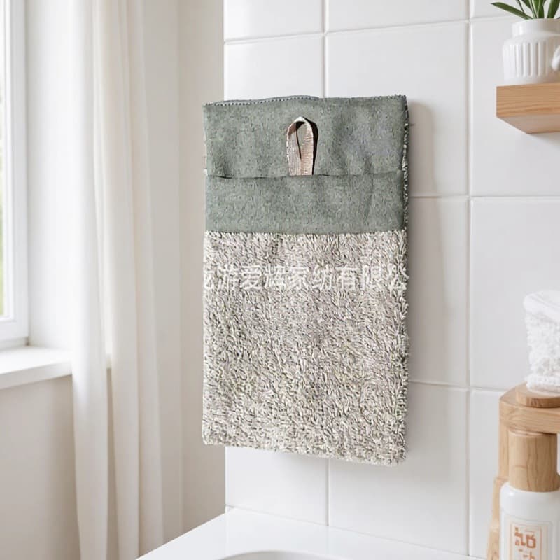 Cotton and linen bath pouch, shower pouch made of all-cotton towel fabric for back scrubbing, with optional logo embroidery.