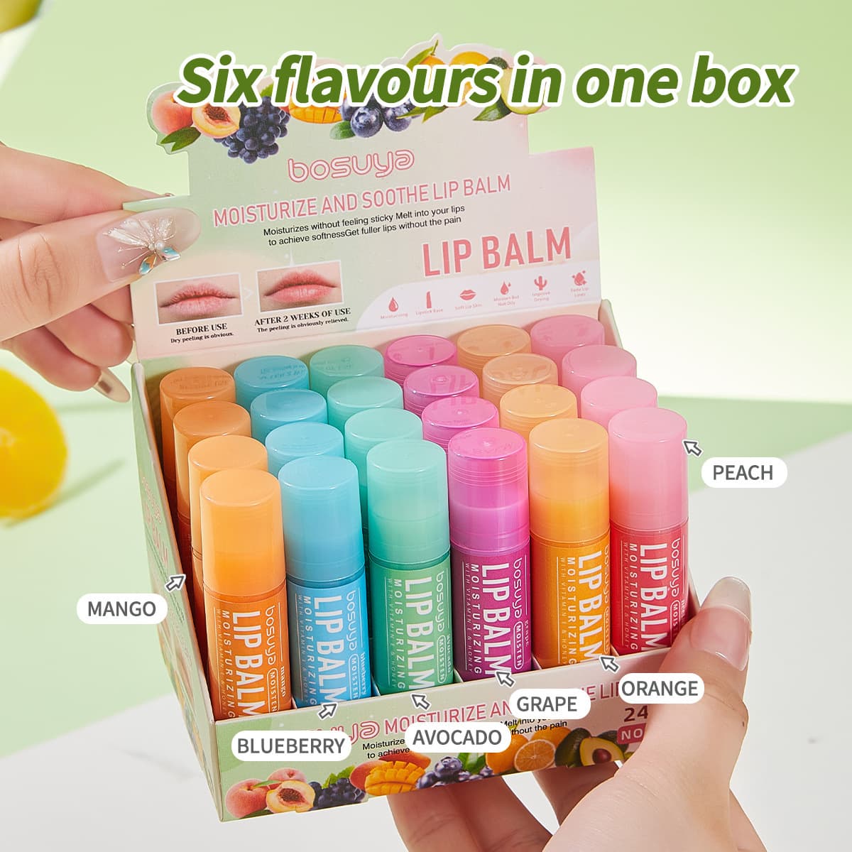 foreign trade cross-border foreign trade English Bosuya fruit flavor lip balm set lip Lipstick