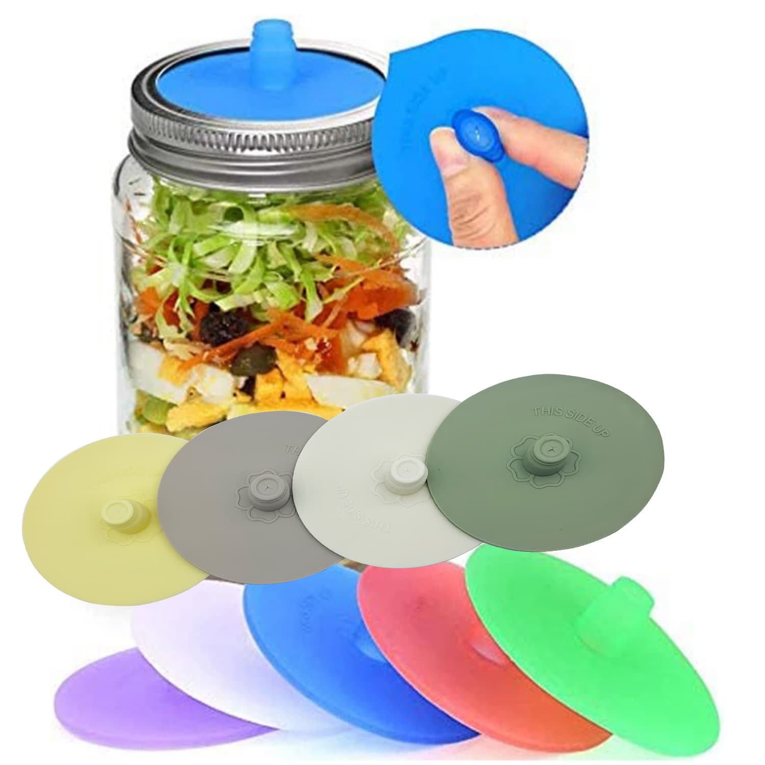 Mason jar fermentation lid, Mason cup large kimchi sealing lid, Mason bottle silicone lid for fermentation kimchi lid.