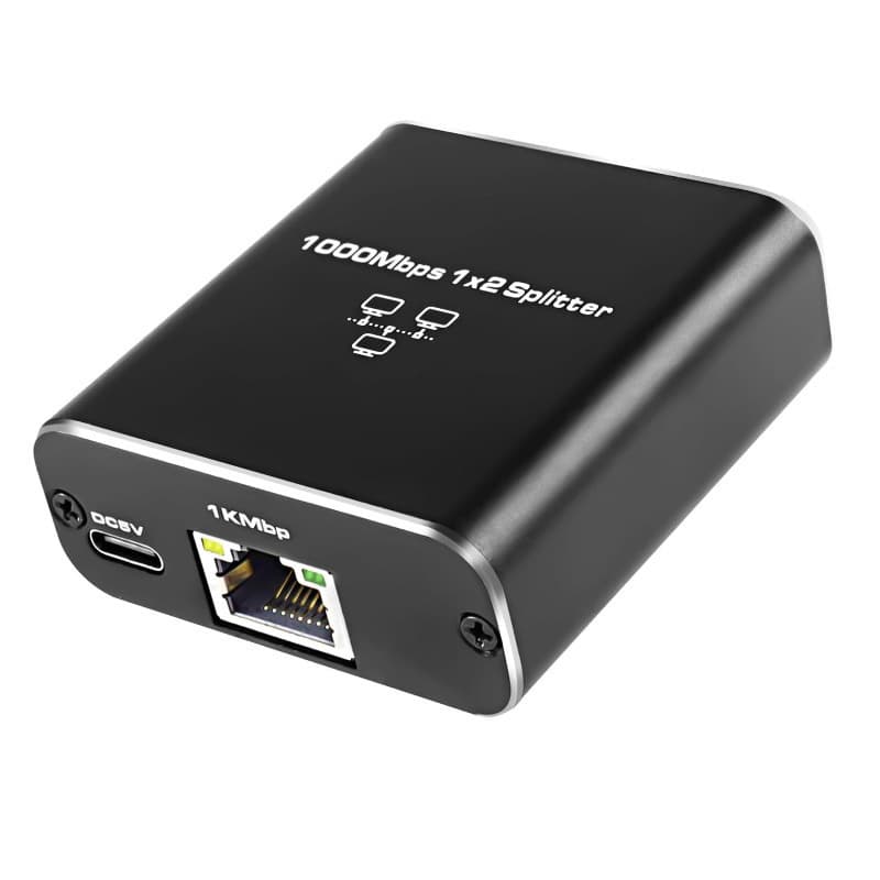 Network Splitter Gigabit Network Distributor RJ45 Ethernet Port One-to-Two Network Cable Splitter Simultaneous Internet Access