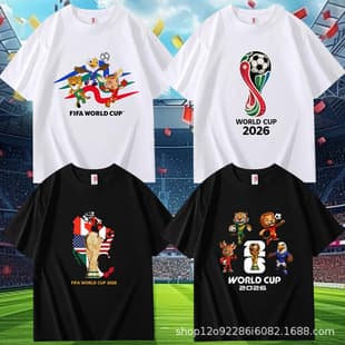 2026 USA-Mexico-Canada World Cup New Summer Cotton Round Neck Casual Loose Unisex T-Shirt Versatile Trendy Brand