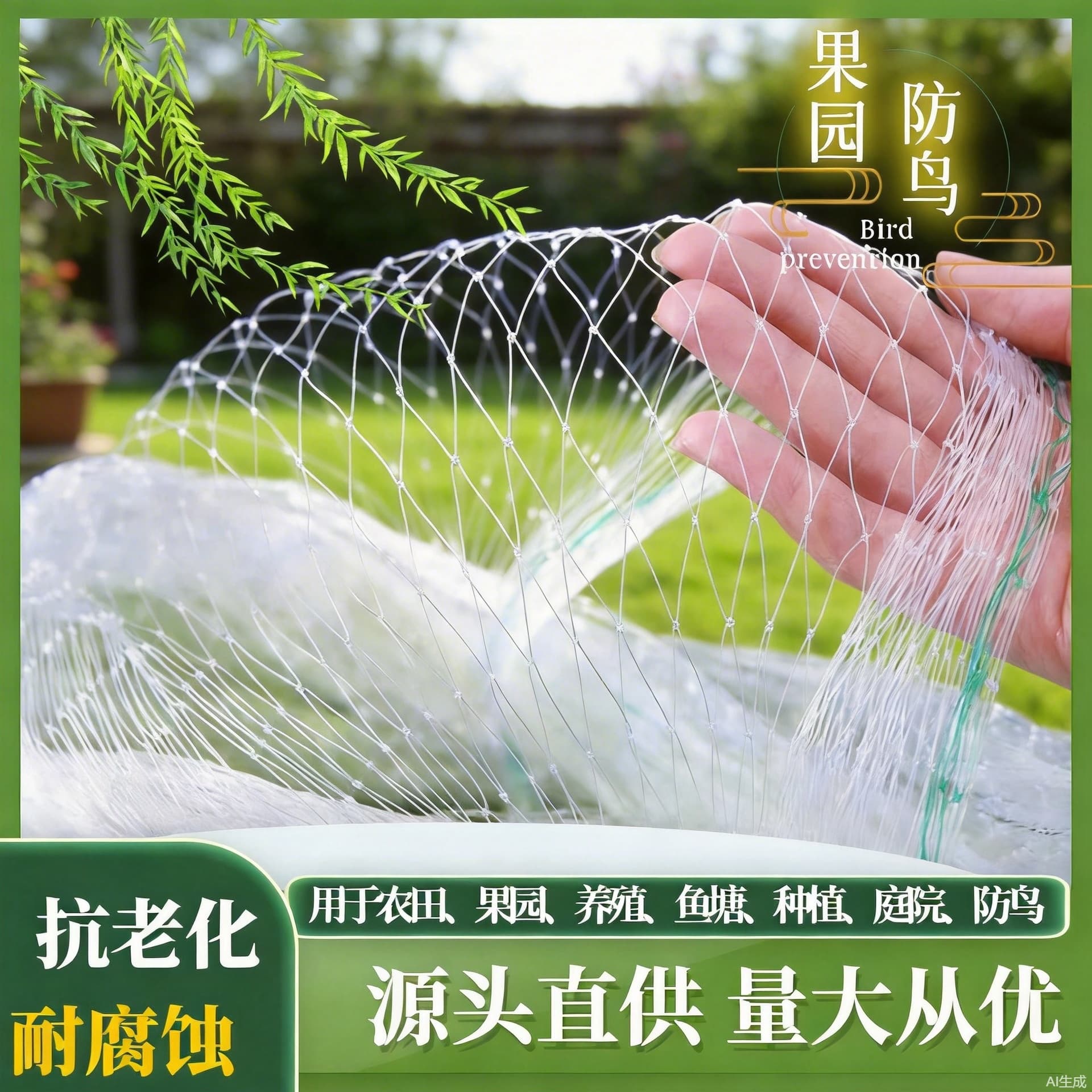Bird Net Strawberry Greenhouse Fruit Tree Cherry Grape Pear Tree Orchard Bird Net Nylon Farming Net Fish Pond Sky Net