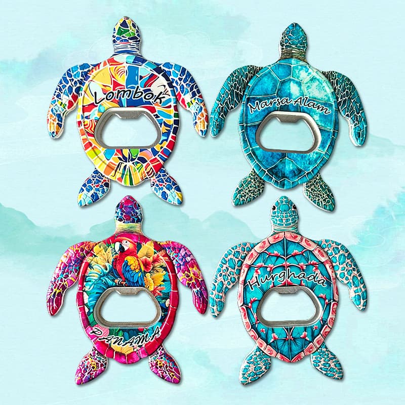 Cross-border Bottle Opener Fridge Magnet Ocean Style Resin Decorative Magnetic Sticker Factory Wholesale Decorative Gift Magnetic Sticker