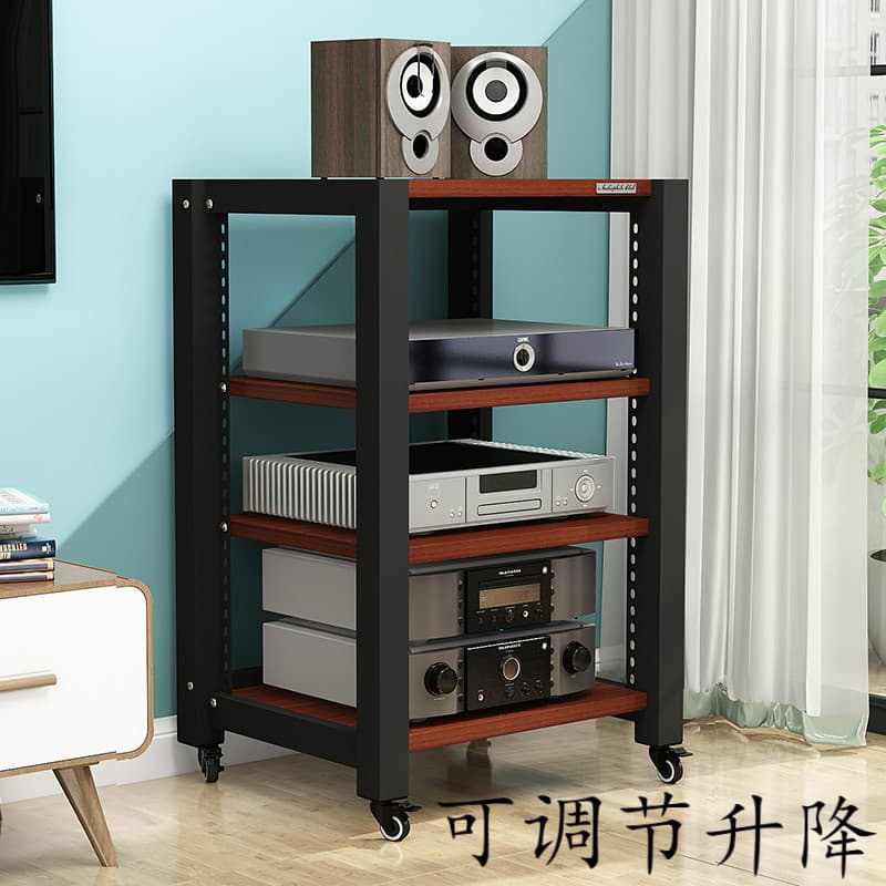 Adjustable amplifier rack, audio-visual equipment cabinet, living room home theater liftable speaker amplifier stand