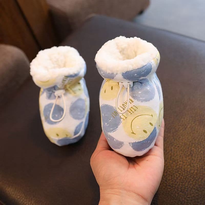 Autumn Winter Baby Shoes Soft Sole Learning to Walk Booties Warm Cotton Slip-Resistant One Month Old Baby Thickened Fleece Lined