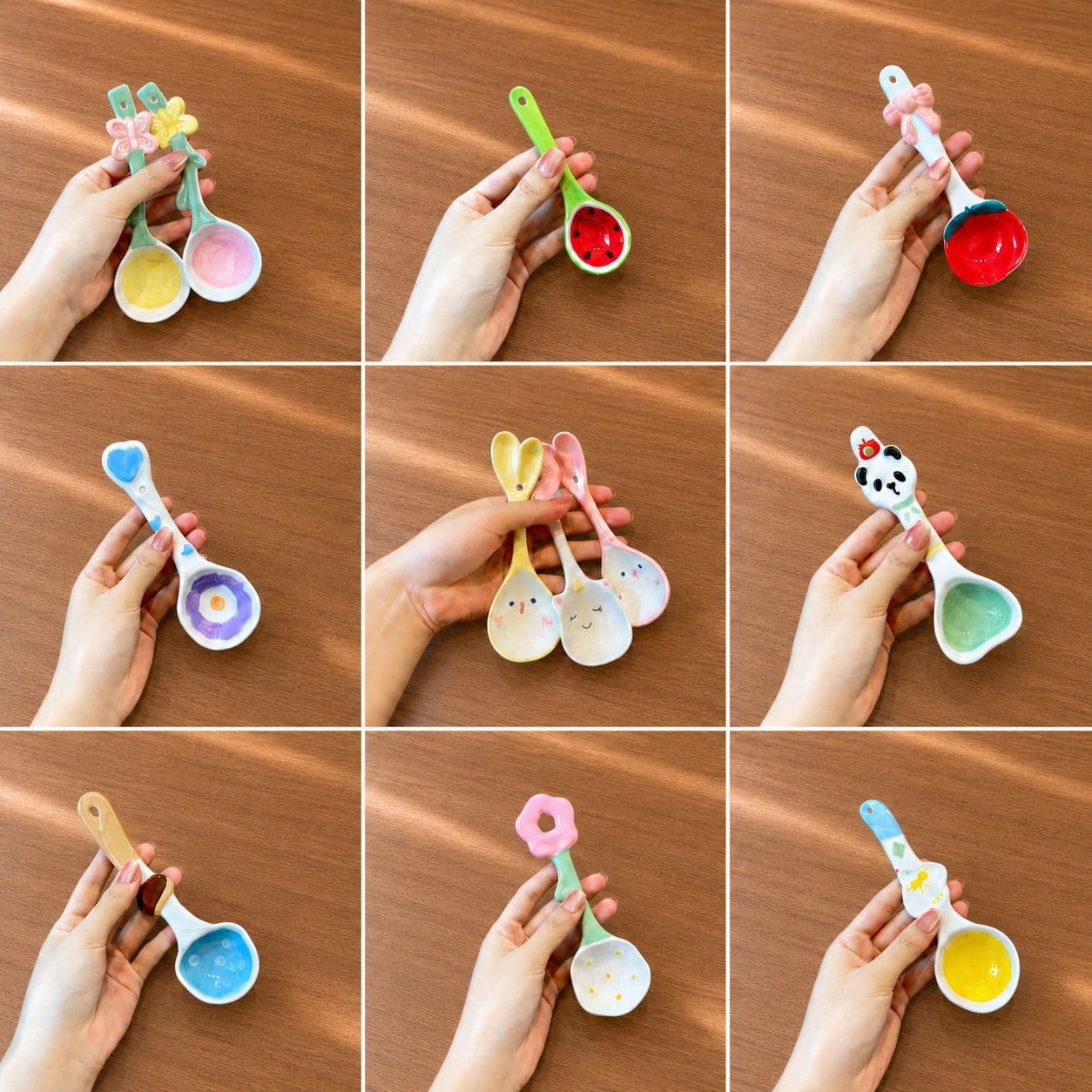 Cute fairy colorful ceramic spoon household long-handled spoon stirring spoon dessert rice spoon small spoon