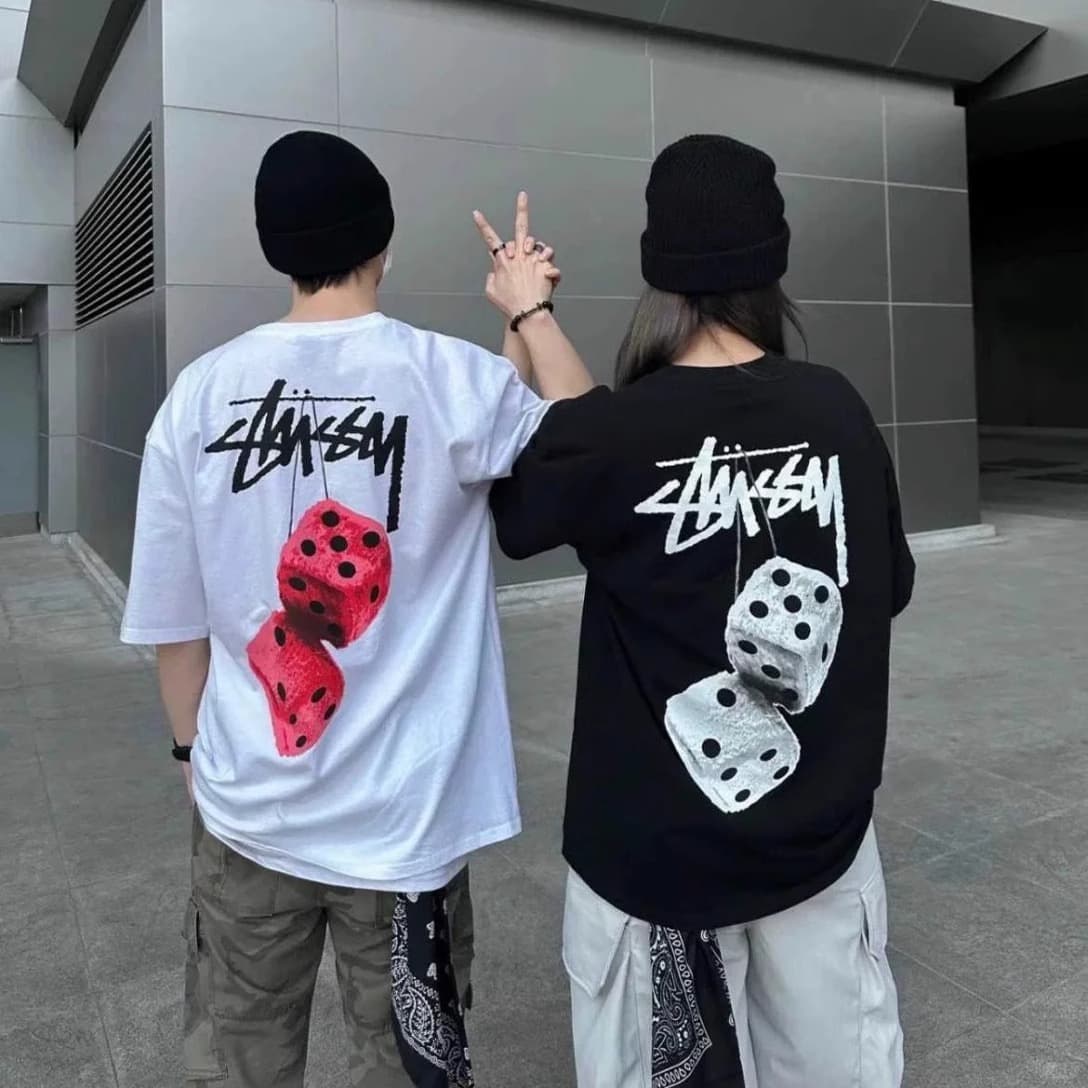 Cross-Border Summer Street High-End Trendy Short-Sleeved T-Shirt Men's New Couple Pure Cotton Loose Design Stu Short-Sleeved