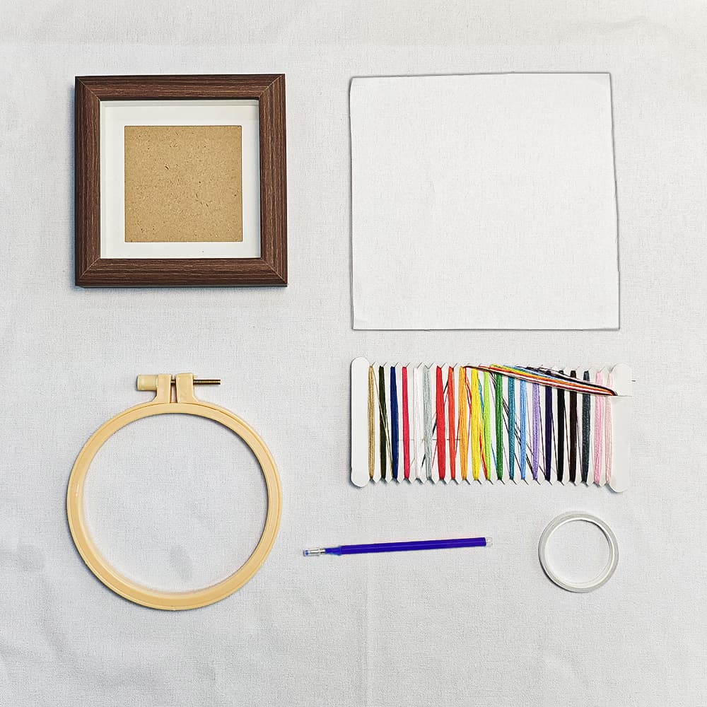 DIY Embroidered Photo Frame - 4-inch Cross-Stitch Photo Frame Material Kit (Little Red Book) - Birthday Gift for Boyfriend/Girlfriend