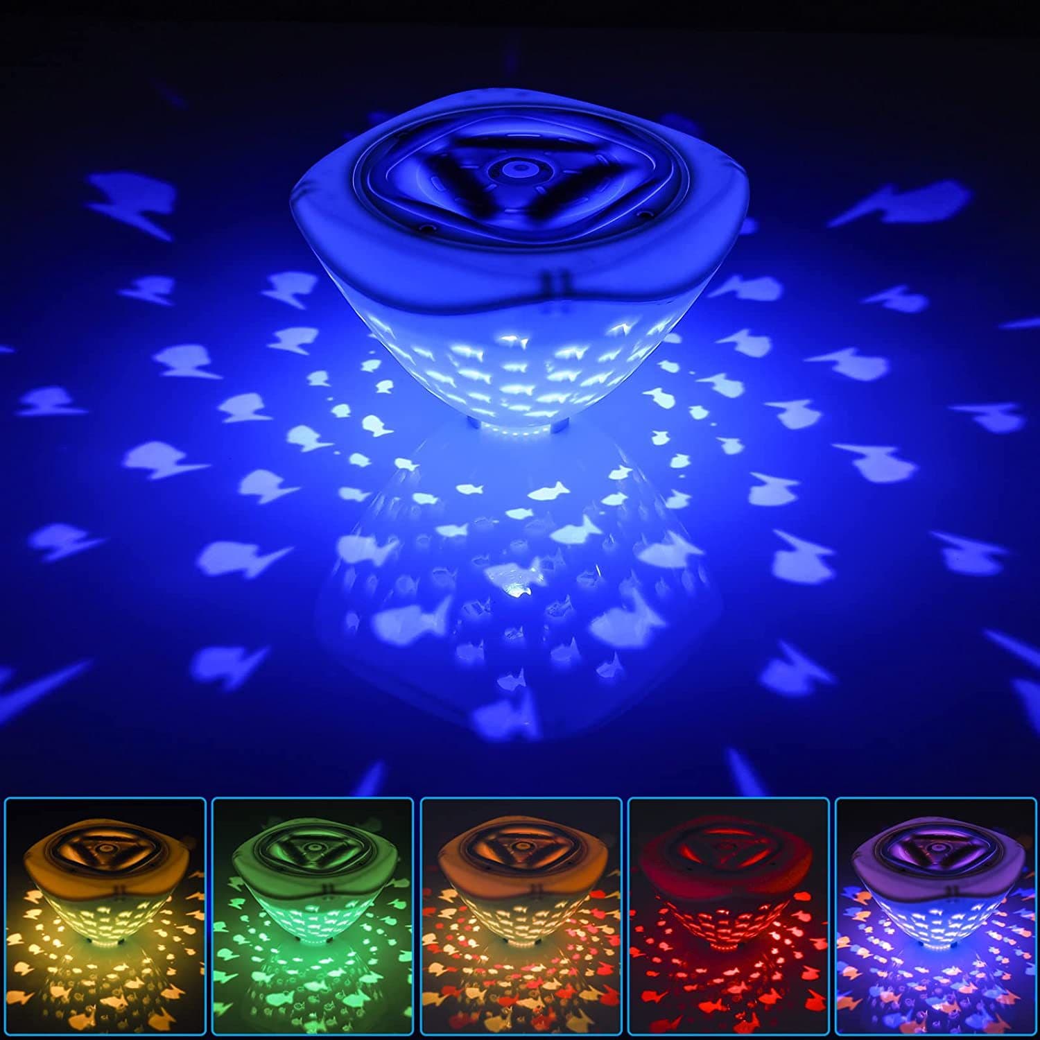 2022 New Smart Fish Projection Light Bathtub Light Pool Light LED Colorful Ambient Light Submersible Light Decorative Light