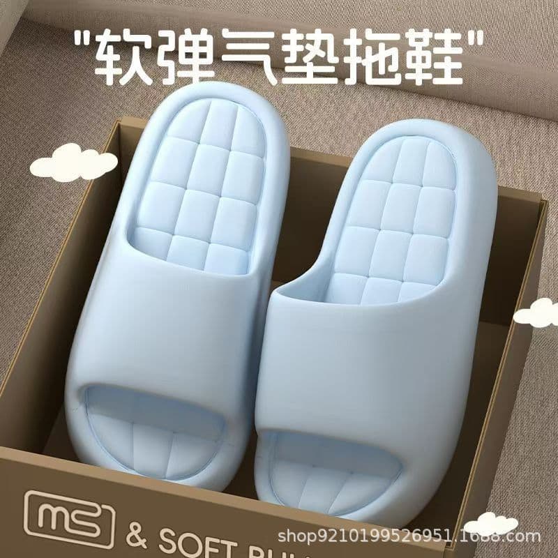 EVA Plastic Slippers New 2026 Summer Couple Anti-Slip Foam Slippers Thick Sole Lightweight Bathroom Home