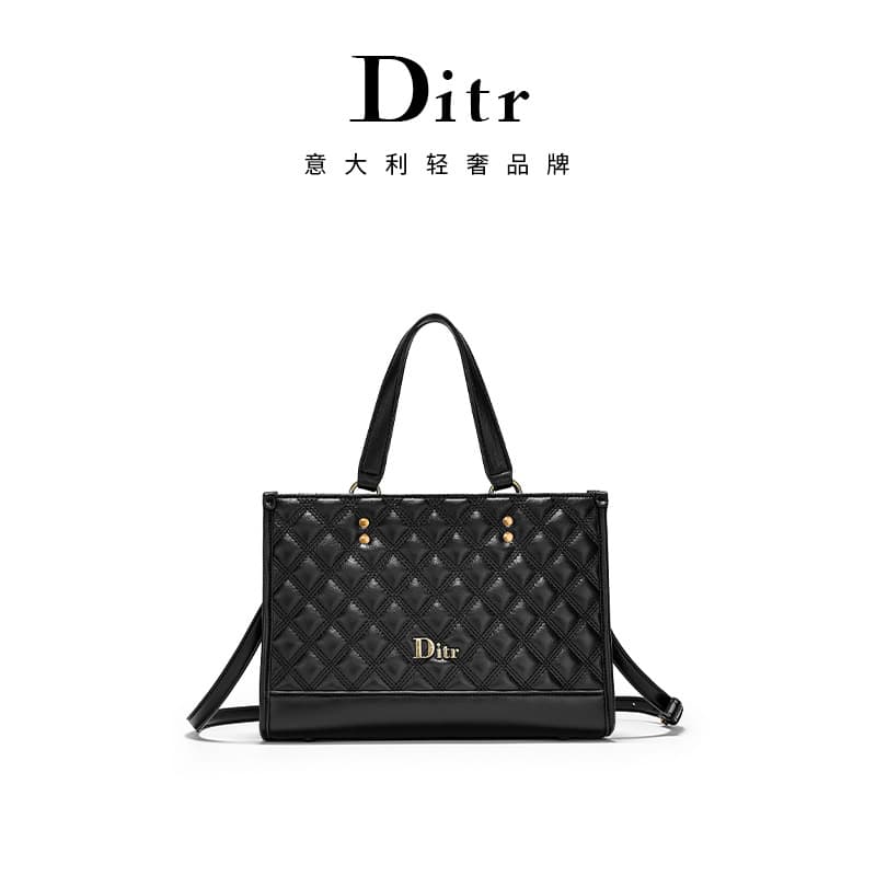 Large Capacity Embroidered Bag Premium Chain Tote Diamond Pattern Shoulder Crossbody Commuter Handbag Tote Bag for Women