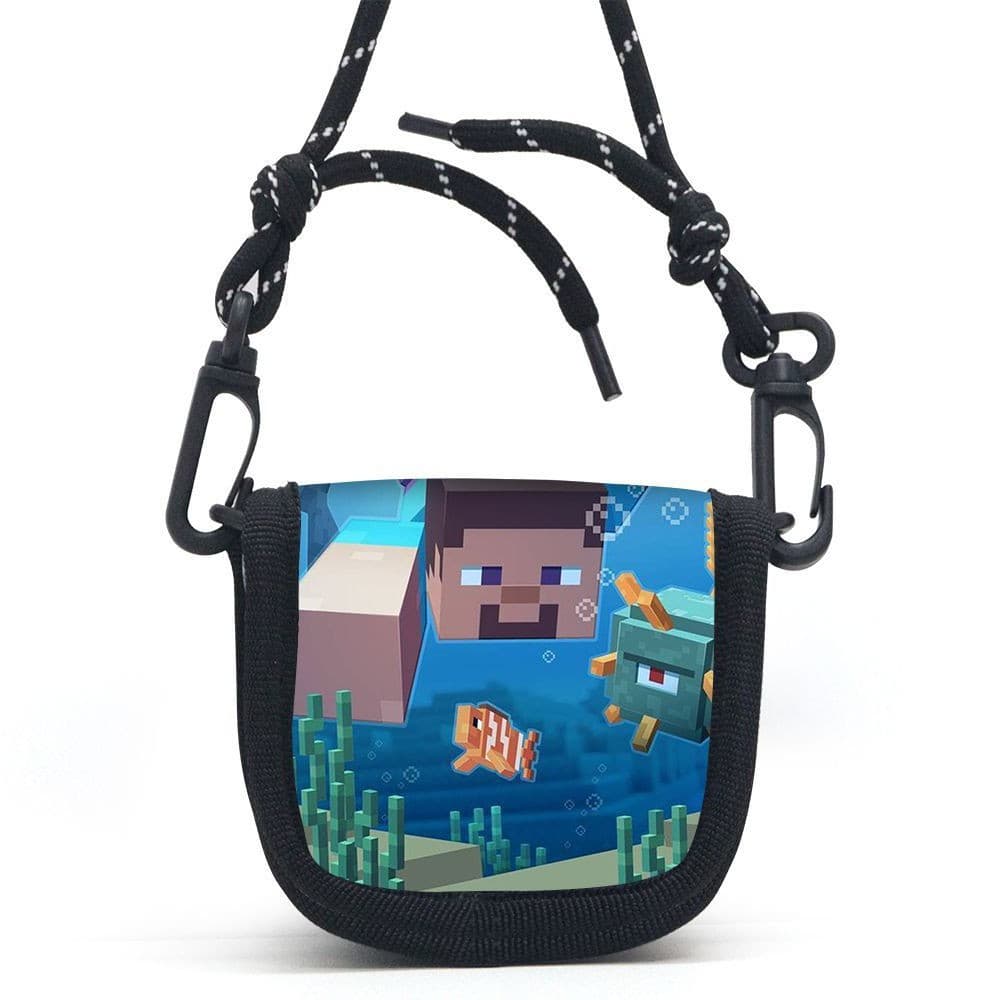 Student casual all-match headphone small bag Minecraft creeper print peripheral mini shoulder crossbody bag