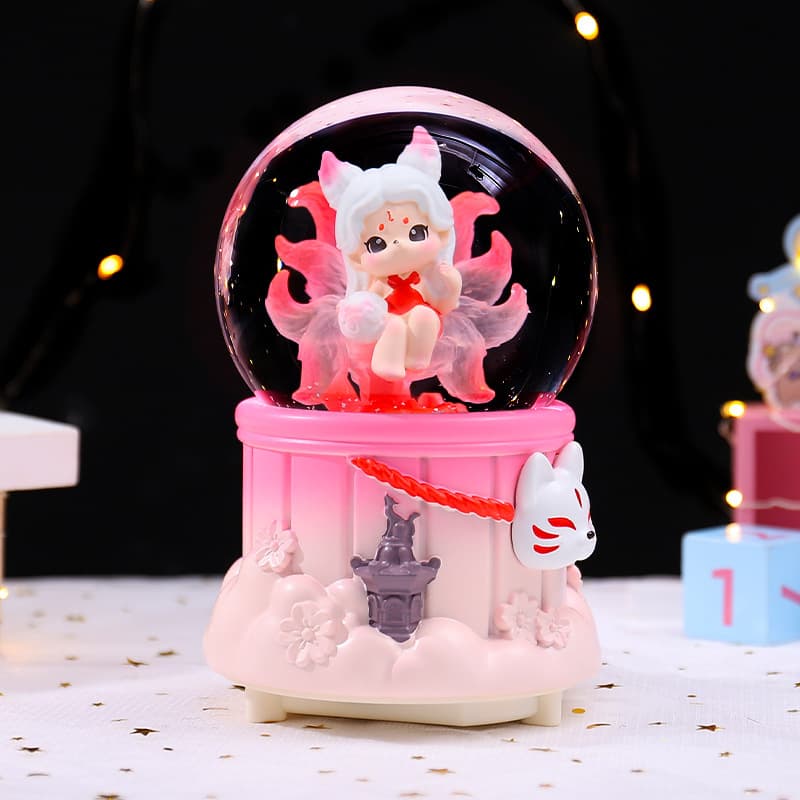 New Style Antique-Style Nine-Tailed Fox Crystal Ball Home Decoration Ornament Large Water Ball Music Box Snow Falling Music Box Gift