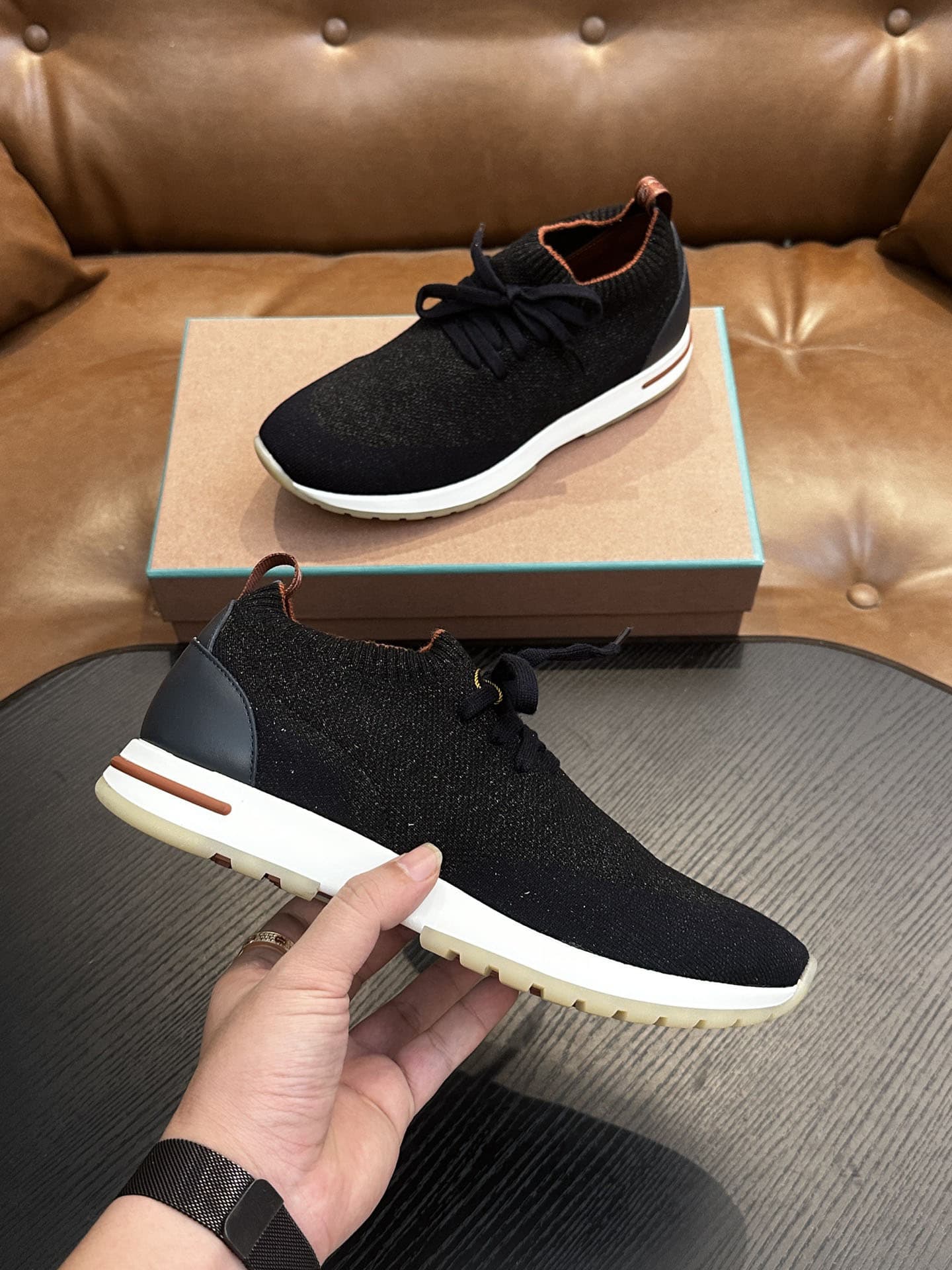 Loro Pia High-End New Men's Casual Sports Shoes Breathable Mesh Slip-On Sock Shoes Premium Style