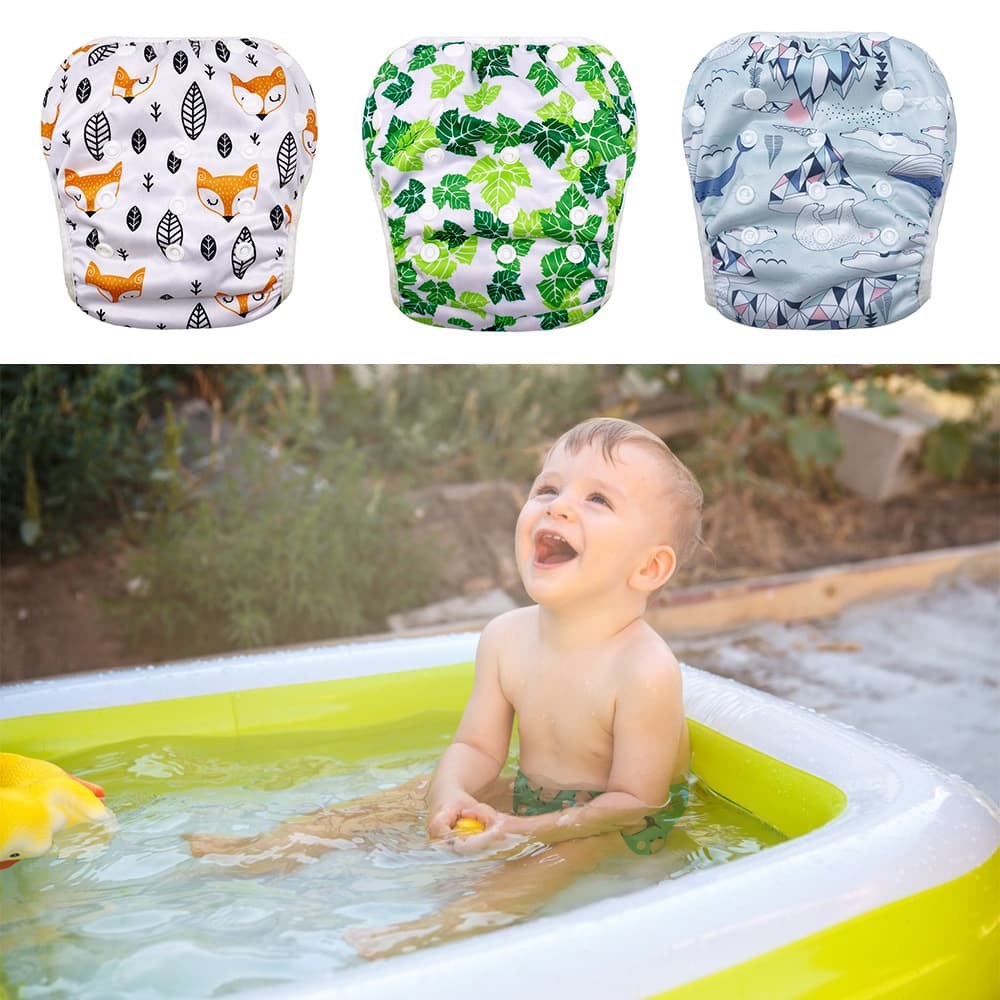Goodbum infant swim pants swimming pool specific adjustable breathable cloth diaper printed spot wholesale
