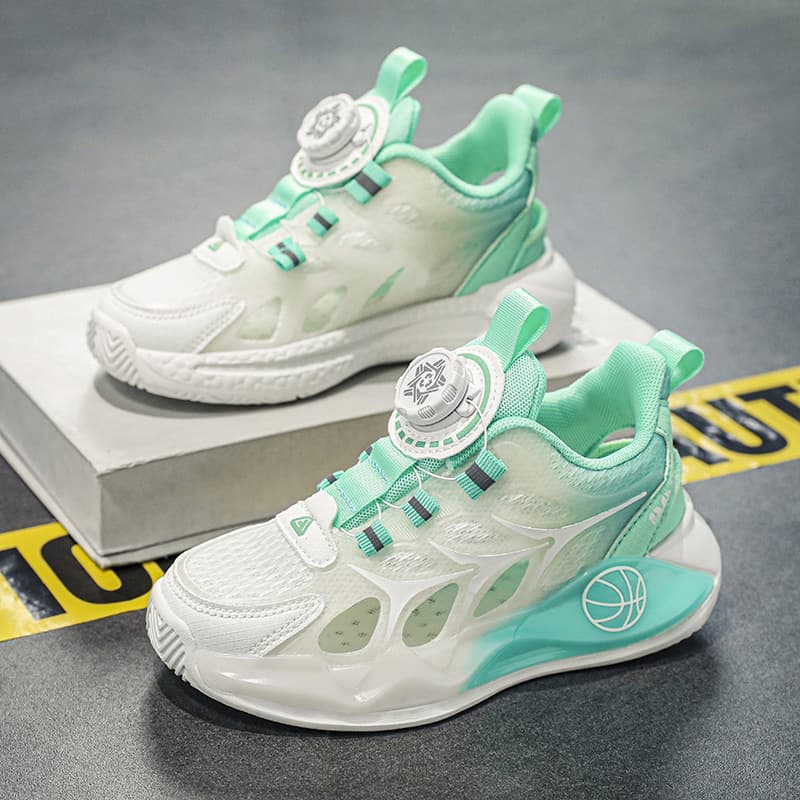 Boys Summer Shoes 2023 New Style Sports Mesh Shoes with Rotating Buckle, Hollow Sandals, Mesh Upper for Middle and Older Kids