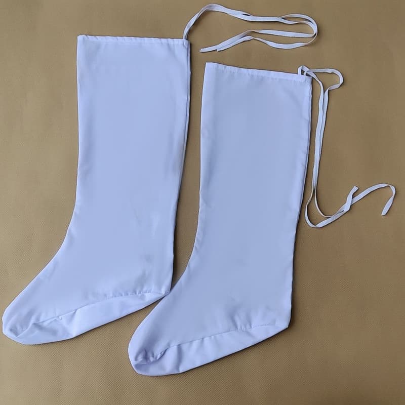 Chinese Style Taoist Socks, Pure Cotton Cloud Socks, Summer Ancient Long Socks, White Hanfu Leggings, Vintage Taoist Ancient Socks