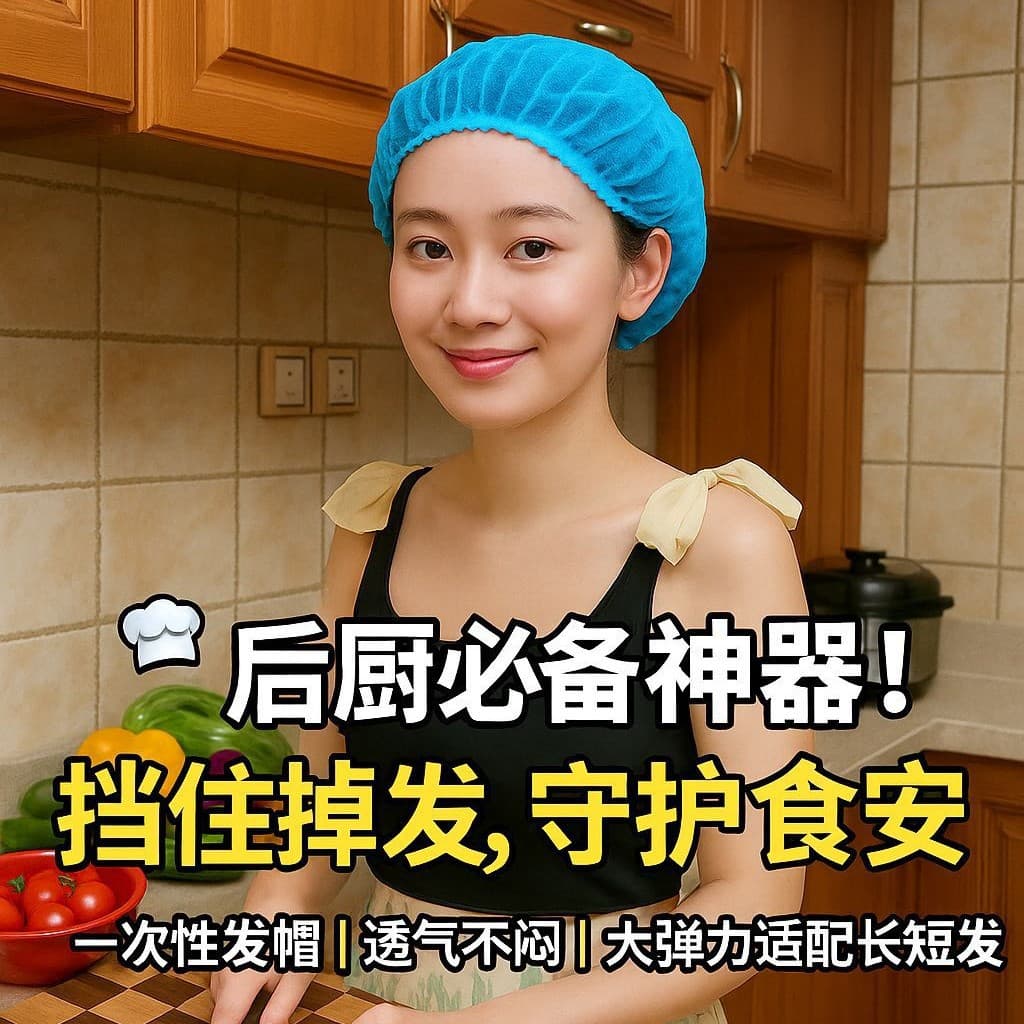 Disposable Thickened Food Cap, Kitchen Catering Chef Anti-Hair Loss Dual-Reinforced Non-Woven Hat