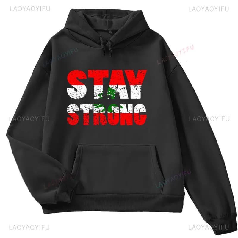[Cross-border European code] Lebanese Republic Men's Hoodie Flag Pattern Off