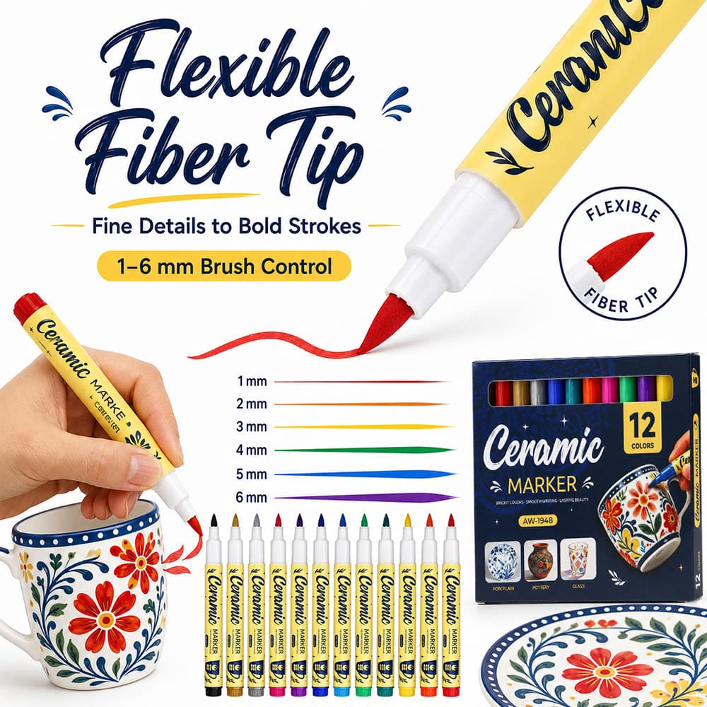 Ceramic painted marker pen set waterproof ceramic painting stone graffiti diy painted pen water-based marker pen