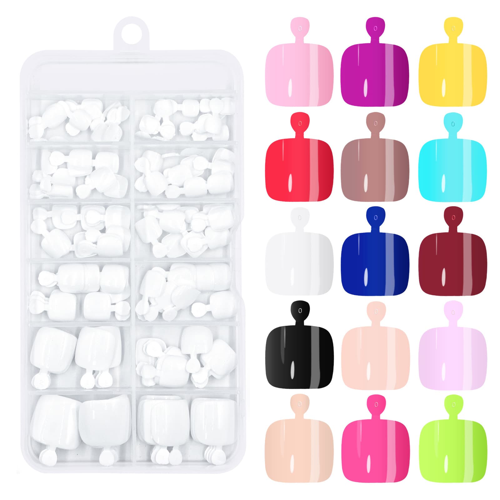 New cross-border 120-piece solid color toenail extensions, full-coverage, boxed nude false nails wholesale